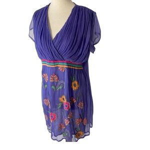 VINTAGE PAISLEI Embroidered Silk Top